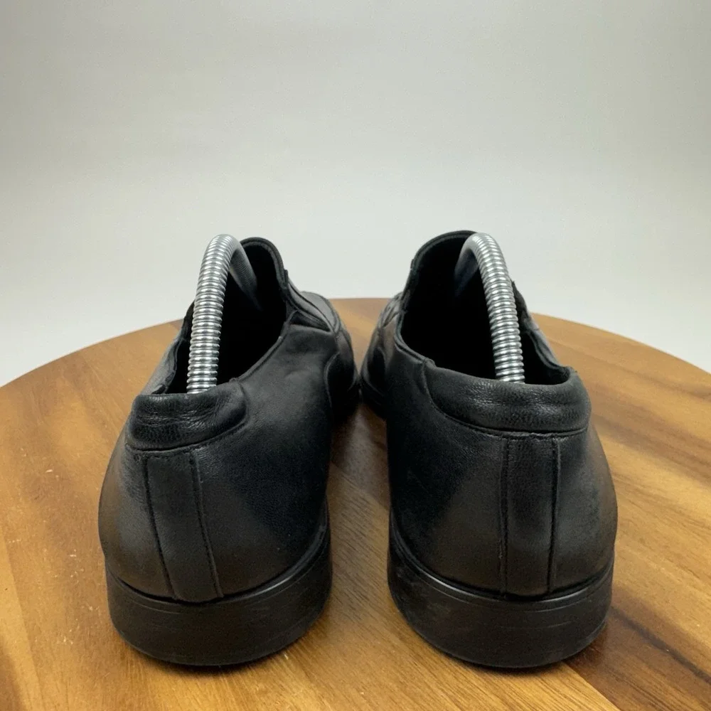 Mens Magnanni Madrid Black Leather Slip On Casual Venetian Loafers Size 9 D GUC